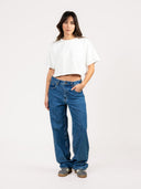 Blauwe jeans ruby relaxed marble blue