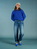 Donkerblauwe barrel jeans lucy loose 32