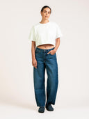 Mid-rise barrel jeans lucy loose deep blue