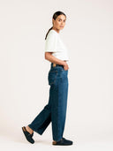 Mid-rise barrel jeans lucy loose deep blue