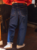 Mid-rise barrel jeans lucy loose deep blue