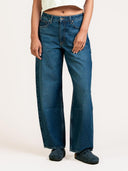 Mid-rise barrel jeans lucy loose deep blue