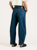 Mid-rise barrel jeans lucy loose deep blue