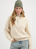 Ecru doris zip knit