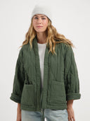 Groene gewatteerde jacket nika