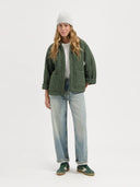 Groene gewatteerde jacket nika