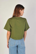 Linnenmix top met strikjes beau