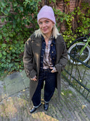 Roze gebreide muts beanie blush