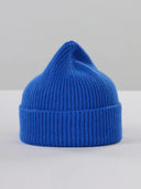 Blauwe wollen beanie