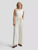 Linnen boatneck jumpsuit