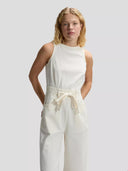 Linnen boatneck jumpsuit