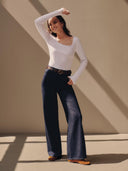 Donkere stella wide leg jeans lengte 33