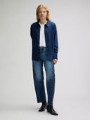 Donkerblauwe regular classic blouse