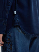 Donkerblauwe regular classic blouse