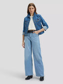 Lichtblauwe wide leg jeans stella