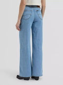 Lichtblauwe wide leg jeans stella