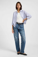 Lichtblauwe blouse elasticated