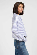 Lichtblauwe blouse elasticated