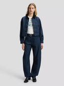 Gestreepte denim chore jacket