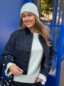 Gestreepte denim chore jacket