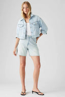 Licht denim high baggy short