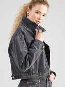 Denim shrunken 90s trucker jacket