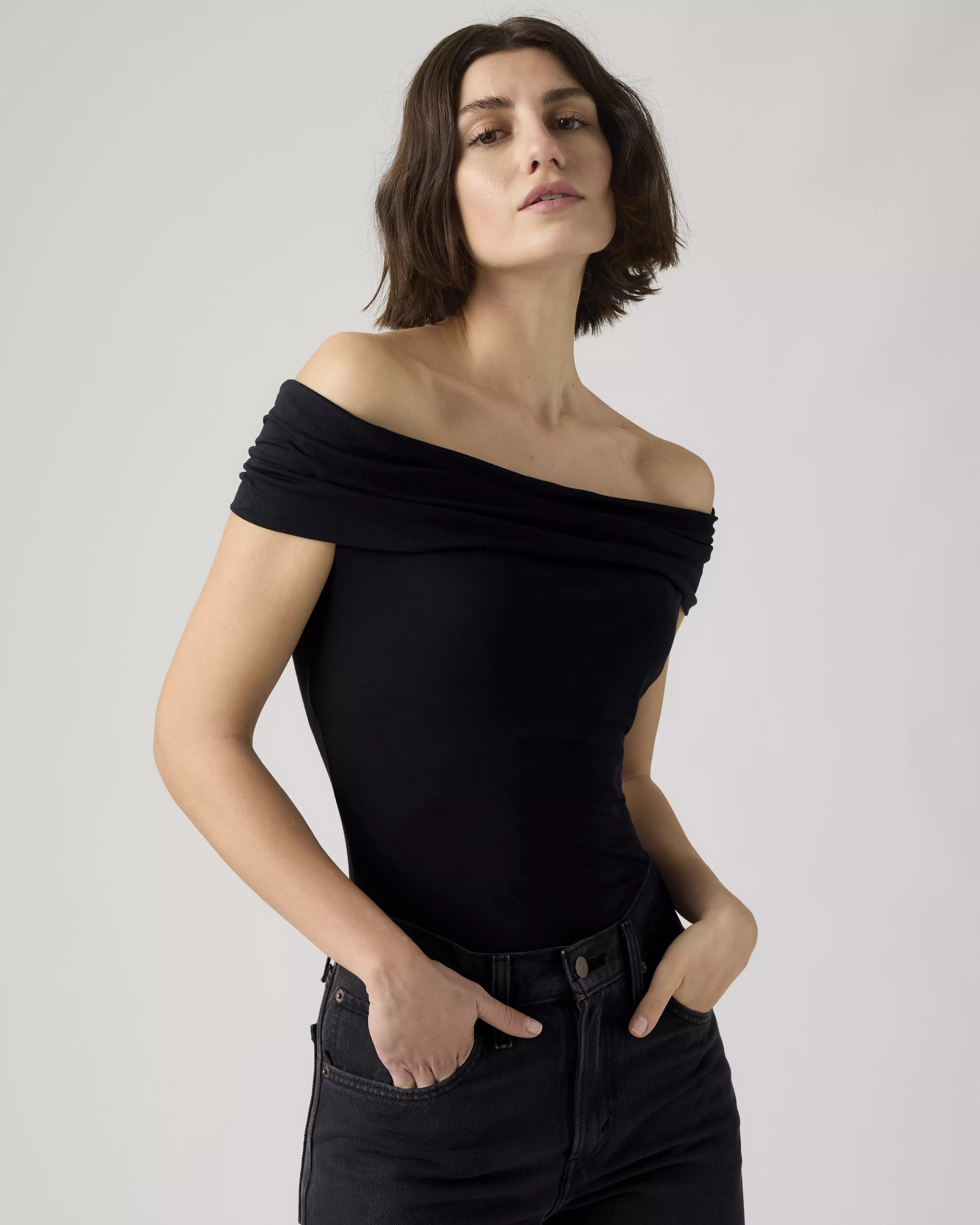 Zwarte off-shoulder top tori – Tally-Ho