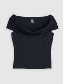 Zwarte off-shoulder top tori