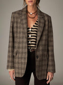 Geruite blazer camaron