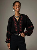 Geborduurde blouse davinia