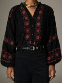Geborduurde blouse davinia