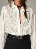 Witte blouse rosarillo
