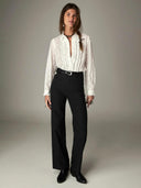 Witte blouse rosarillo