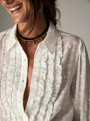 Witte blouse rosarillo