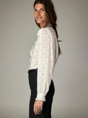 Witte blouse rosarillo