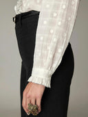 Witte blouse rosarillo
