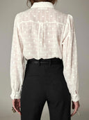 Witte blouse rosarillo