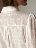 Witte blouse rosarillo