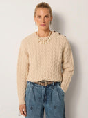 Kabeltrui filippa sweater sabbia