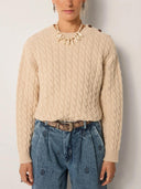 Kabeltrui filippa sweater sabbia