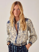 Blauwe blouse sake cleo