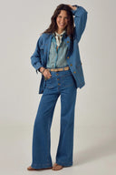 Blauwe gestreepte blouse maria