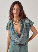 Blauwe blouse shikoku ayako