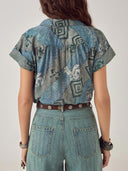 Blauwe blouse shikoku ayako