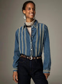Geborduurde denim blouse zach