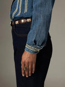 Geborduurde denim blouse zach