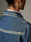 Geborduurde denim blouse zach