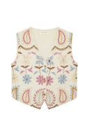 Gilet met borduursel kansas vest