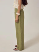 Groene pantalon met embroidery Otto