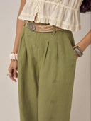 Groene pantalon met embroidery Otto
